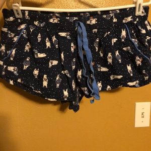 Flannel pajama shorts